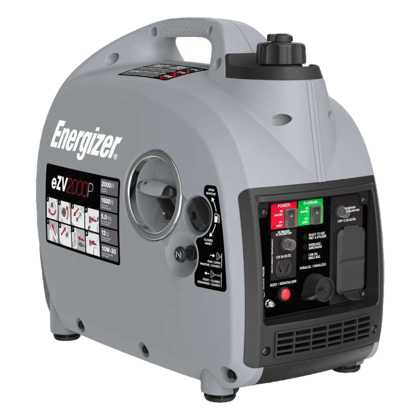 Energizer EZV2000P 1600/2000W Gas Powered Inverter Generator New - EZV2000P
