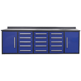 Chery Industrial 10ft Storage Cabinet with Work Bench 15 Drawers & 2 Cabinets