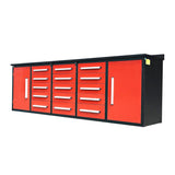 Chery Industrial 10ft Storage Cabinet with Work Bench 15 Drawers & 2 Cabinets