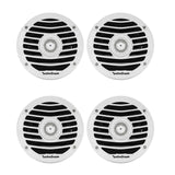 Rockford Fosgate Punch Marine 6.5 Inch 170W 2 Way Boat Coaxial Speakers 4 Pack - 121635