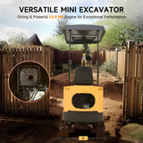 Creworks 13.5hp Mini Excavator B&s Engine with 6 Attachments