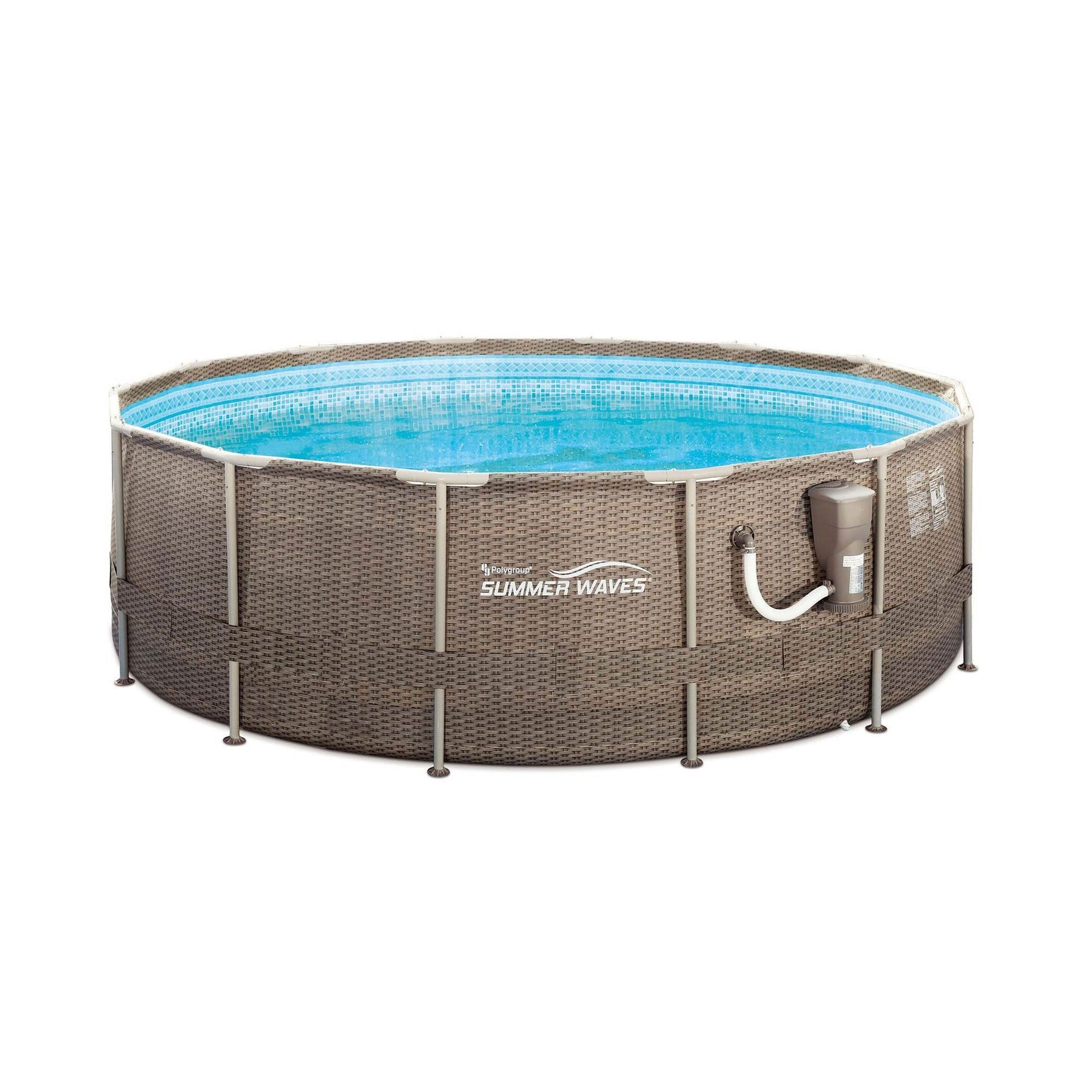 Summer Waves 14' x 48" Round Frame Above Ground Swimming Pool with Ladder & Pump -  137374