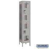 Salsbury 15" Wide Double Tier Vented Metal Locker - 1 Wide - 82165GY-U