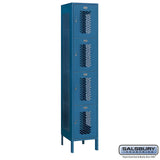Salsbury 15" Wide Four Tier Vented Metal Locker - 1 Wide - 84168GY-U