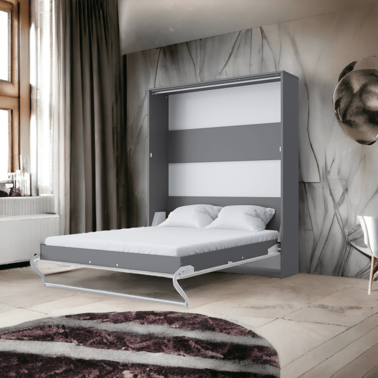 Maxima House Murphy Bed European Queen with mattress - IN-14GW