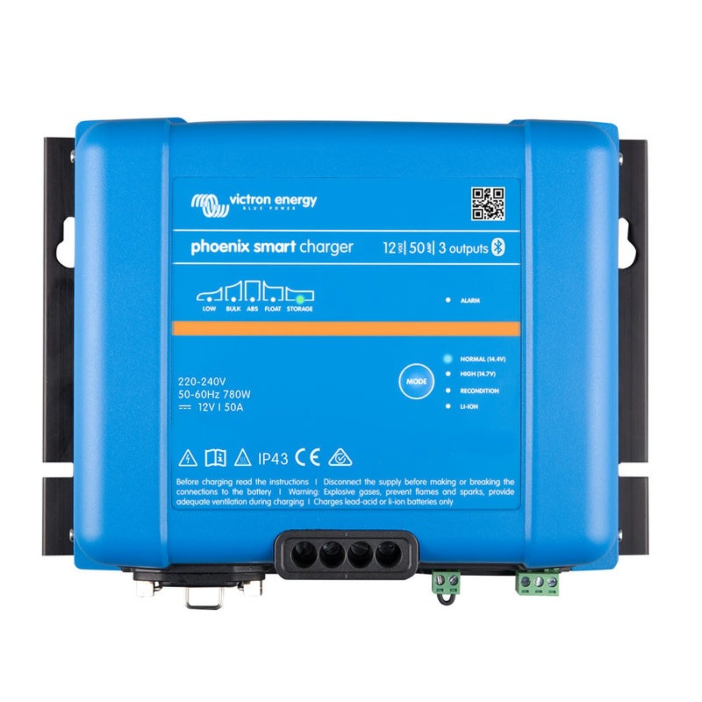Victron Energy Phoenix Smart IP43 Charger 12/50 (3) 120-240VAC Requires 5-15P Mains Cord - PSC125053095 - CW96855