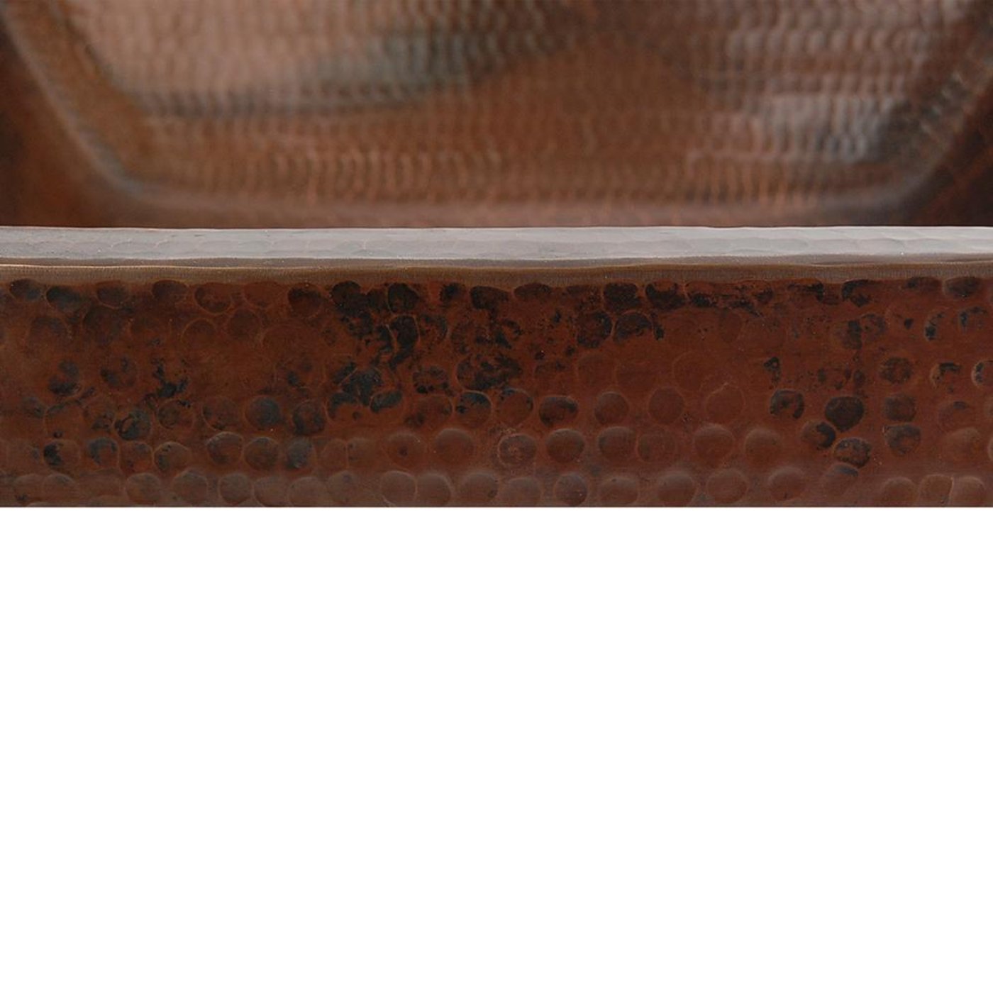 Rustic Premier Copper 19 in. Rectangle Skirted Vessel Hammered Copper Sink - VREC19SKDB