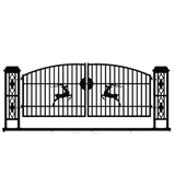 Chery Industrial 20ft Wrought Steel Garden Driveway Gate with Post
