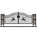 Chery Industrial 20ft Wrought Steel Garden Driveway Gate with Post