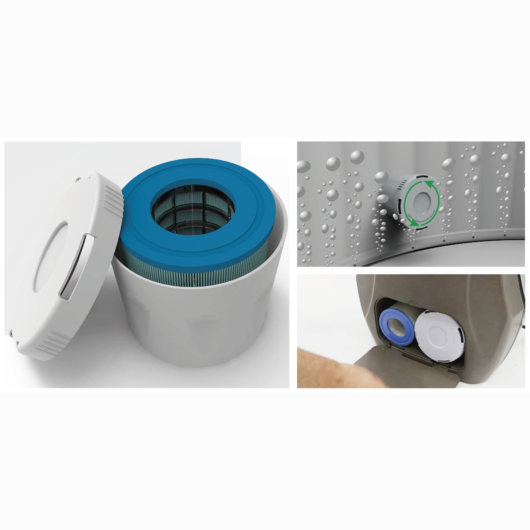 JLeisure Aegean 1,200 Liter 65 inch 6 Person Rigid Foam Wall Hot Tub Spa, Black - 228677