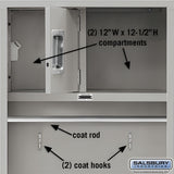 Salsbury 24" Wide Open Access Metal Locker - 70024GY-U