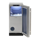 Sapphire 15" Clear Ice Individual Cube - Gravity Drain Multifunction Touch Control - SIIM15