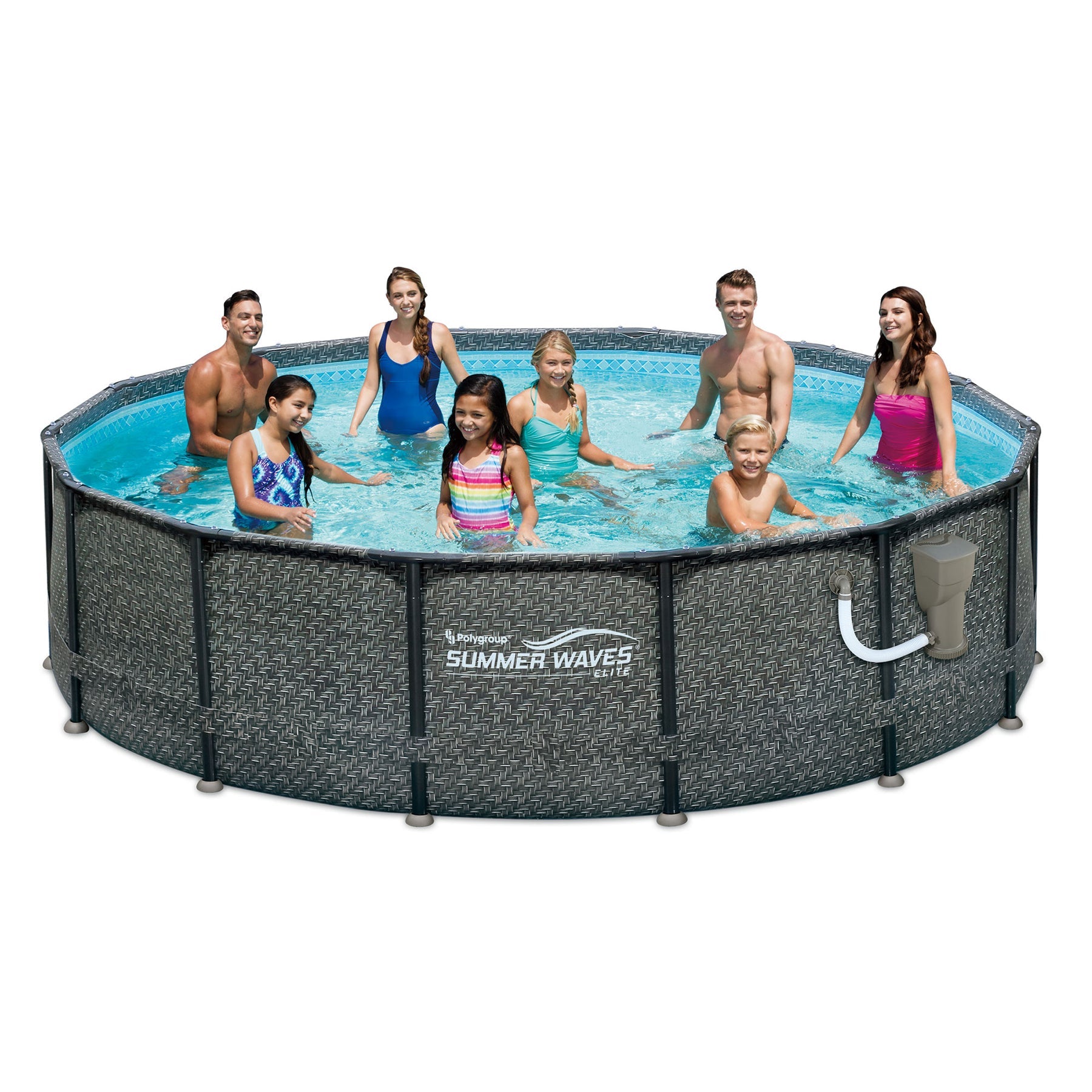 Summer Waves 14ft x 48in Outdoor Round Frame Above Ground Swimming Pool Set - 253031