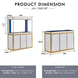 AQUA DREAM 175 GALLON TEMPERED GLASS AQUARIUM WHITE AND GOLD-AD-1560-WT