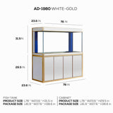 AQUA DREAM 250 GALLON TEMPERED GLASS AQUARIUM WHITE AND GOLD-AD-1980-WT