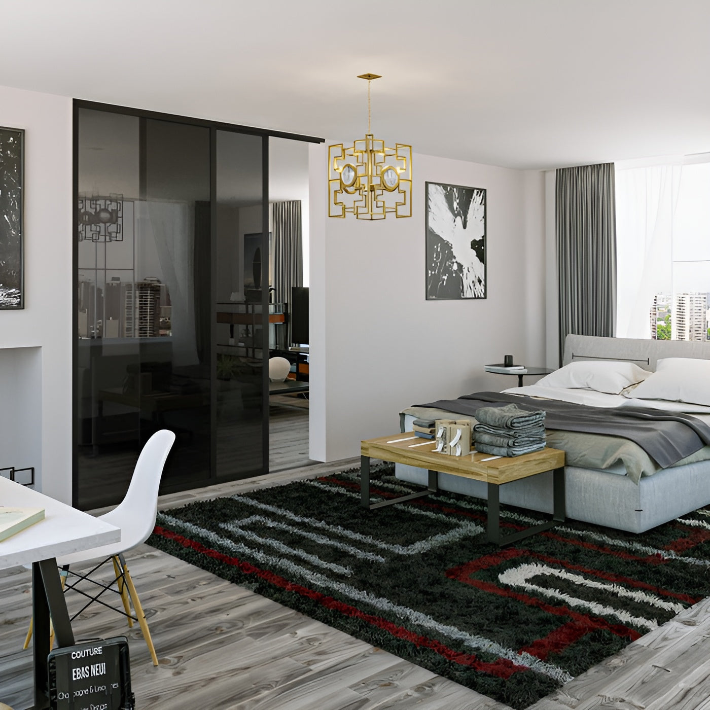 Doors22 72x96 Glass Sliding Closet Door Smoked Clear 2 panels - CLB72x96smokedclear