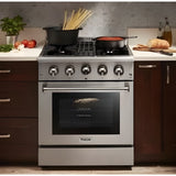 Thor Kitchen 30 in. Propane Gas Burner/Electric Oven Range in Stainless Steel, HRD3088ULP