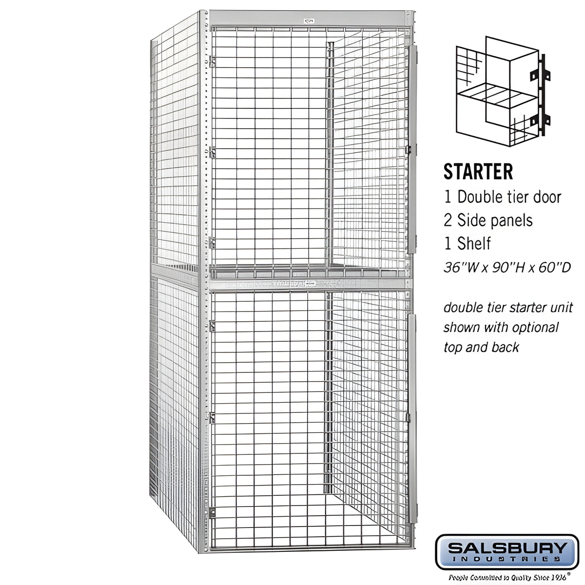 Salsbury 36" Wide Double Tier Bulk Storage Locker - 8235-S