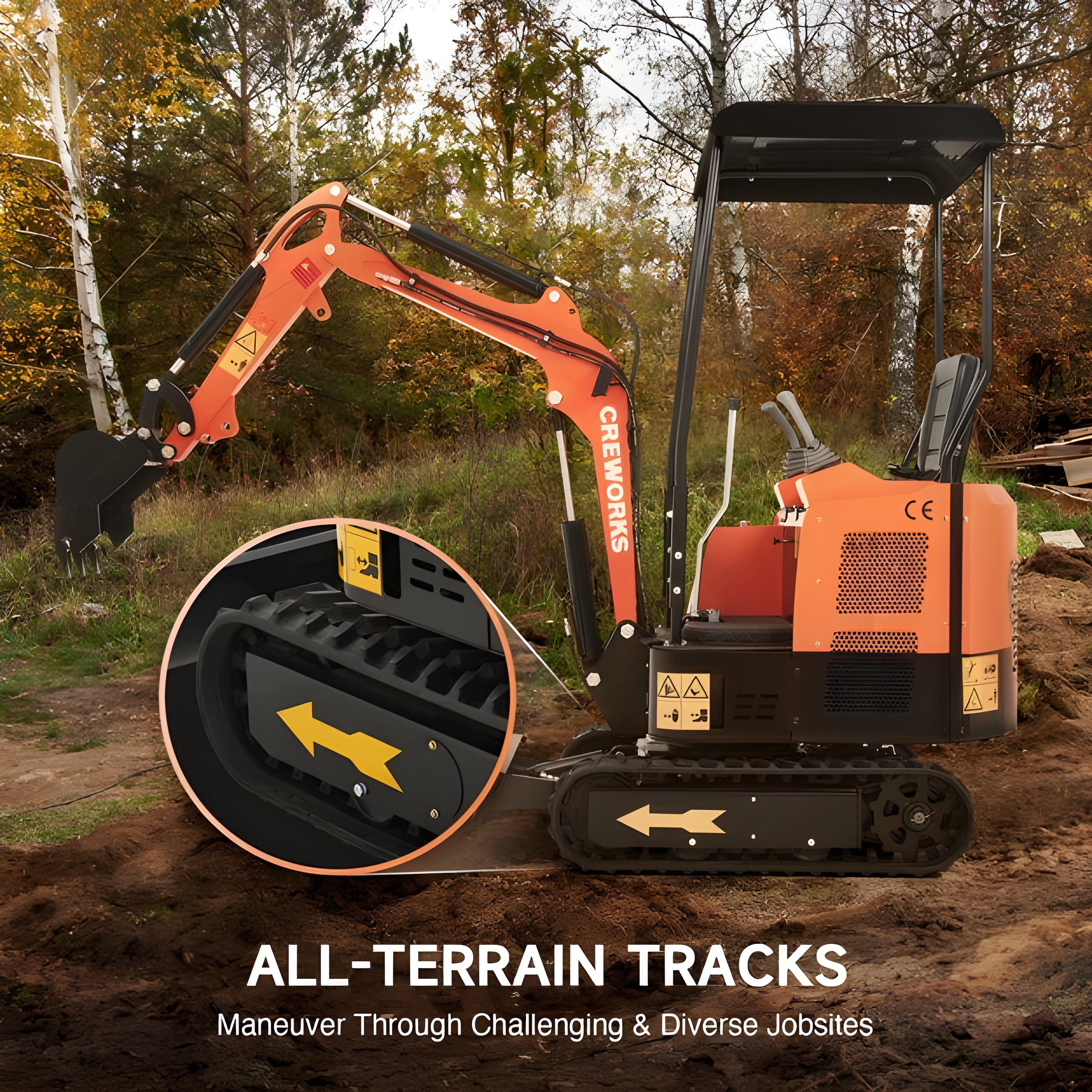Creworks 23 Hp 1.3 Ton B&s Engine Mini Excavator with 3262lbf / 14.5kn Digging Force