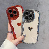 Silvery Heart Pattern Phone Case,