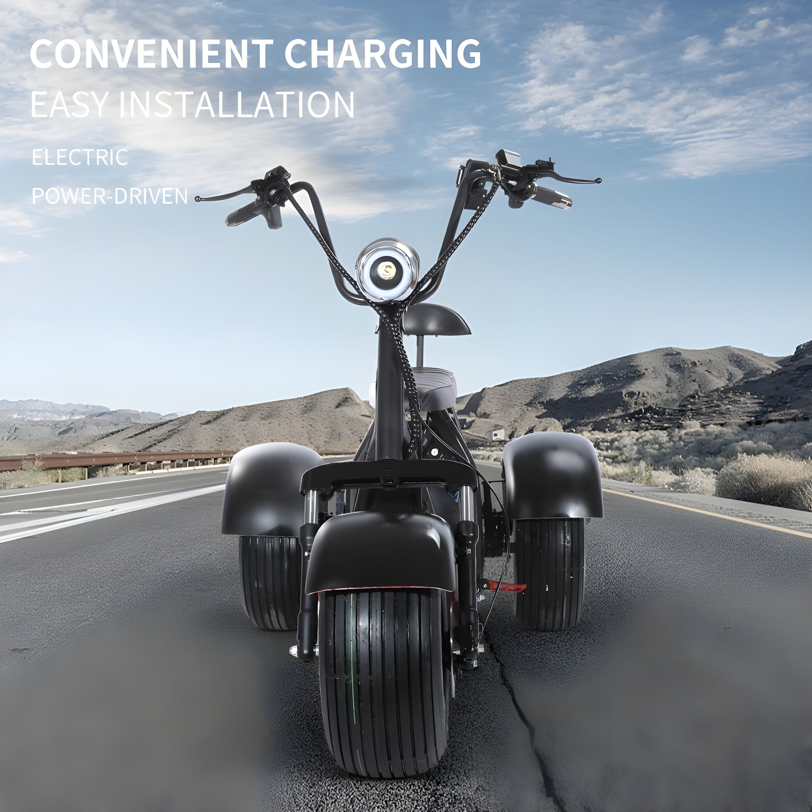 SoverSky T7.0 60V 2000W Fat Tire Electric Trike Scooter - SOV-T70-RED