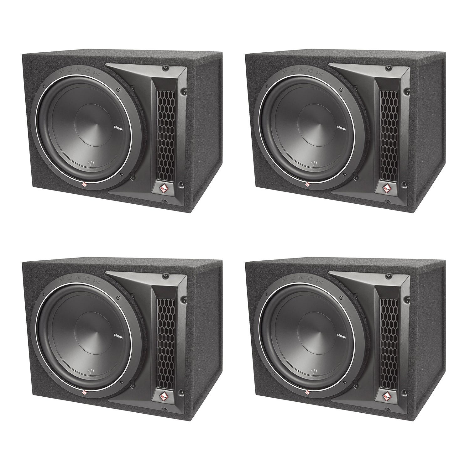 Rockford Fosgate Punch 12" 500W 4-Ohm Single Loaded Vented Enclosure 4 Pack - 194498