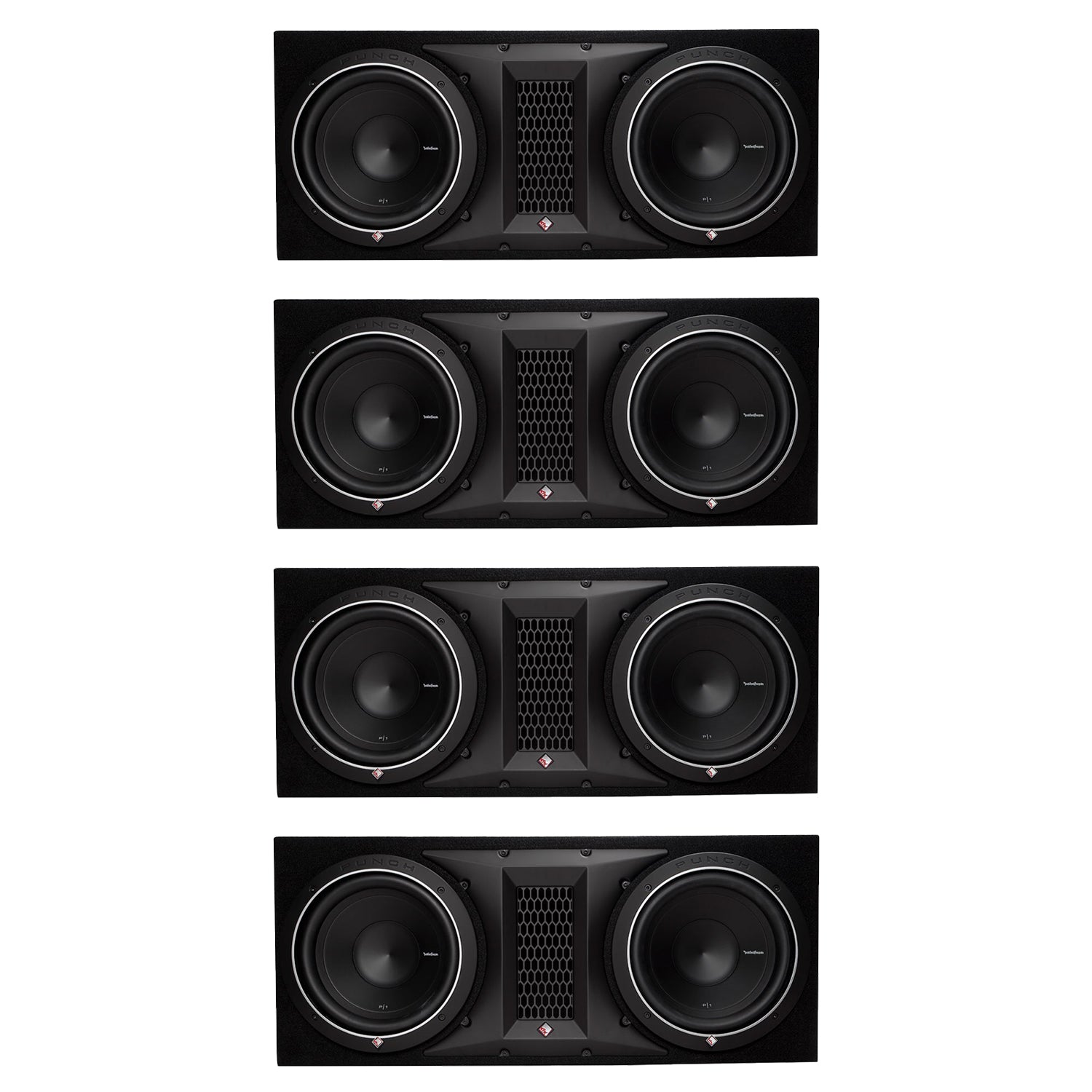Rockford Fosgate 1000W Punch Dual P1 10 Inch Loaded Subwoofer Enclosure 4 Pack - 194138