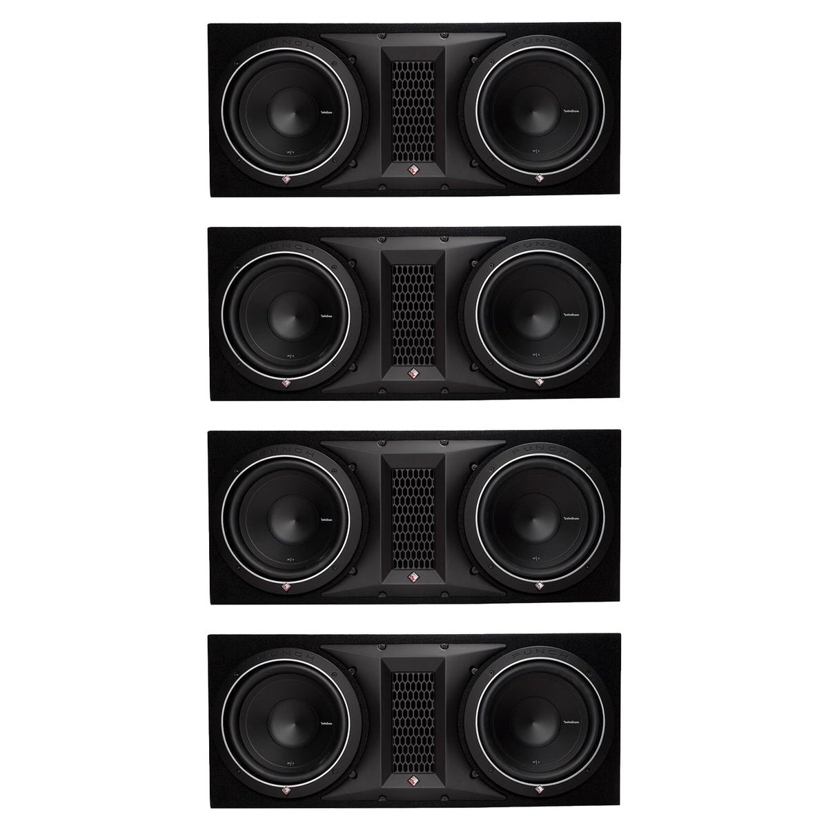 Rockford Fosgate 1000W Punch Dual P1 10 Inch Loaded Subwoofer Enclosure 4 Pack - 194138