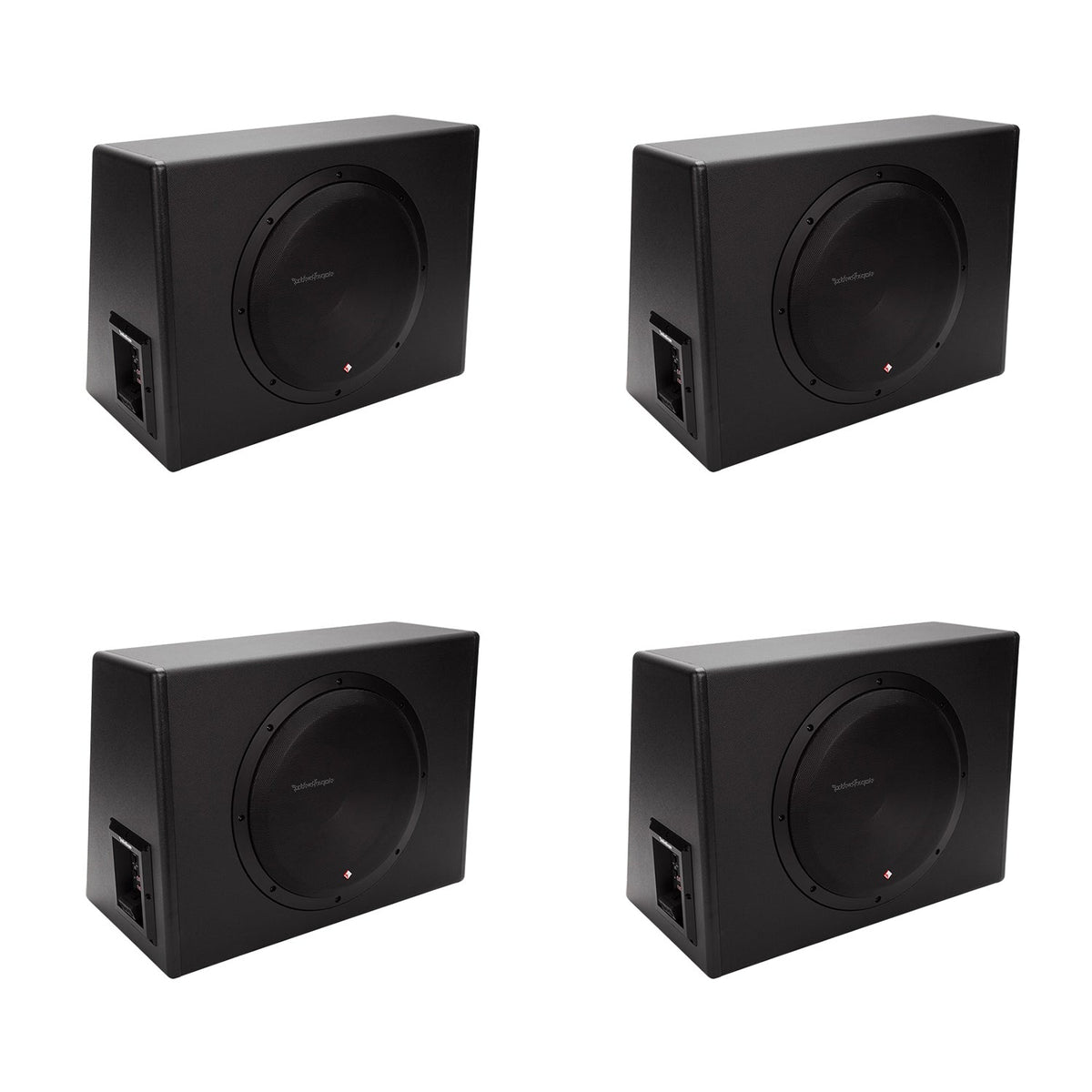 New Rockford Fosgate 12" 300 W Single Powered Subwoofer Sub Enclosure 4 Pack - 193511