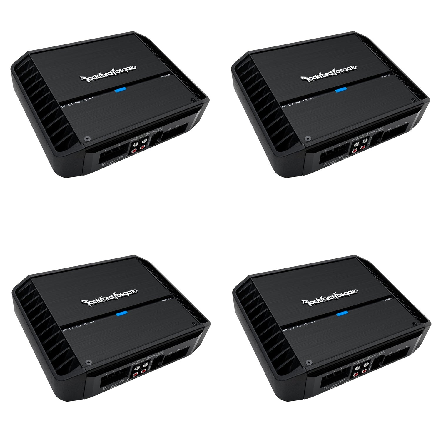 New Rockford Fosgate P300X2 300W 2 Channel Car Amp AB Power Audio Amp 4 Pack - 194478