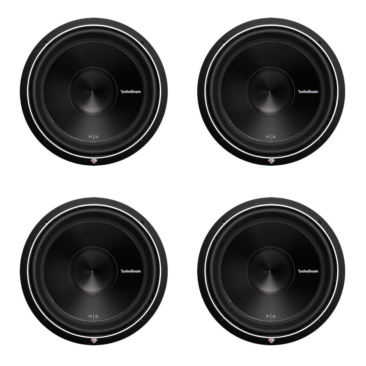 Rockford Fosgate 15" 1200 Watt 2-Ohm Car Audio Subwoofer Sub P3D215 4 Pack - 193911