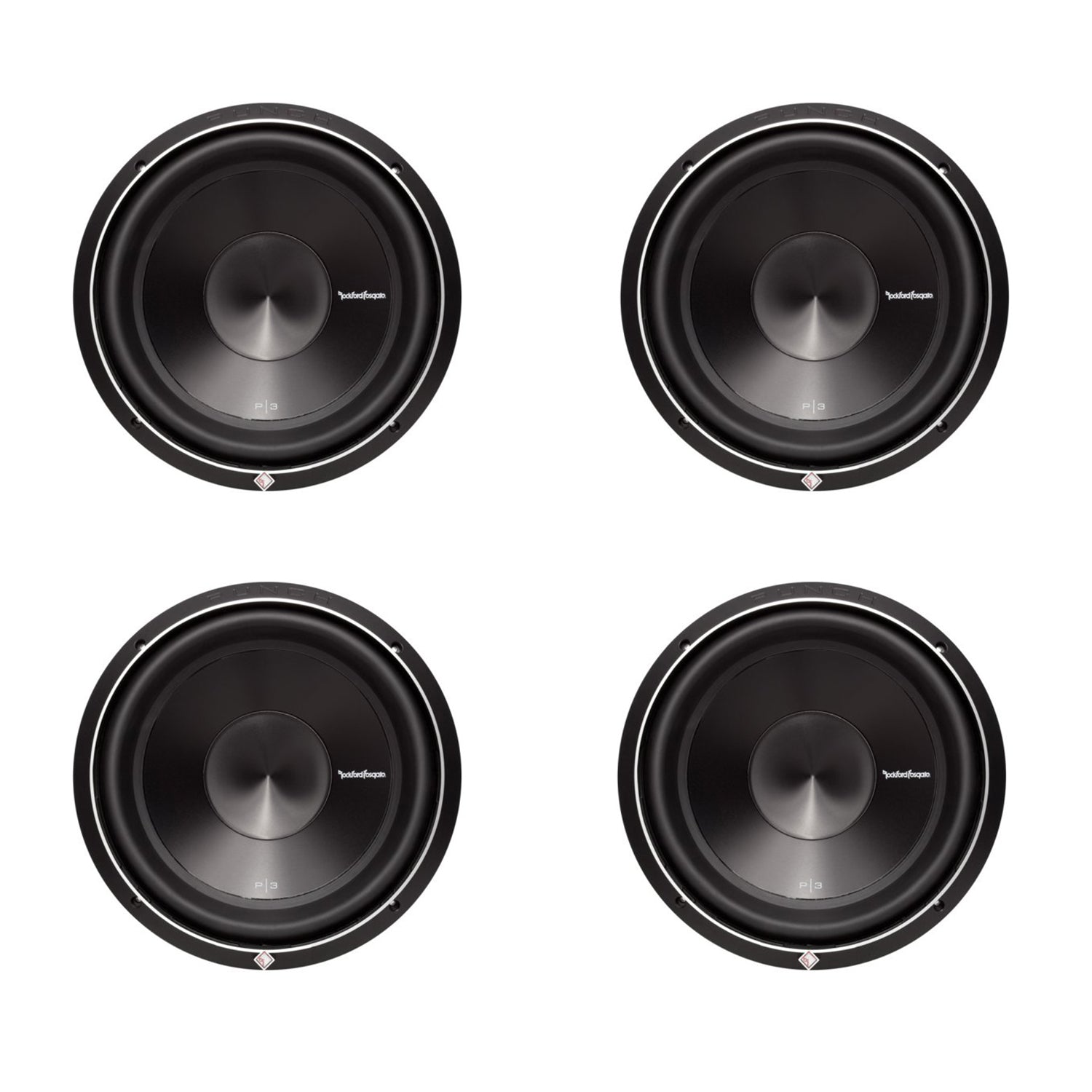 Rockford Fosgate P3D4-10 10-inch 1000 Watts DVC Car Audio Subwoofer 4 Pack - 193483