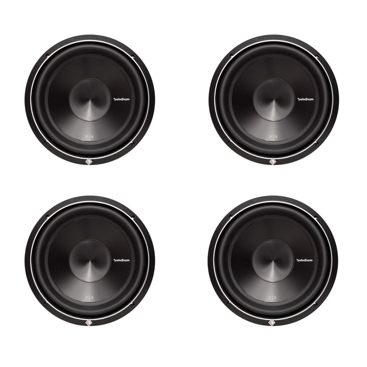 Rockford Fosgate P3D4-10 10-inch 1000 Watts DVC Car Audio Subwoofer 4 Pack - 193483