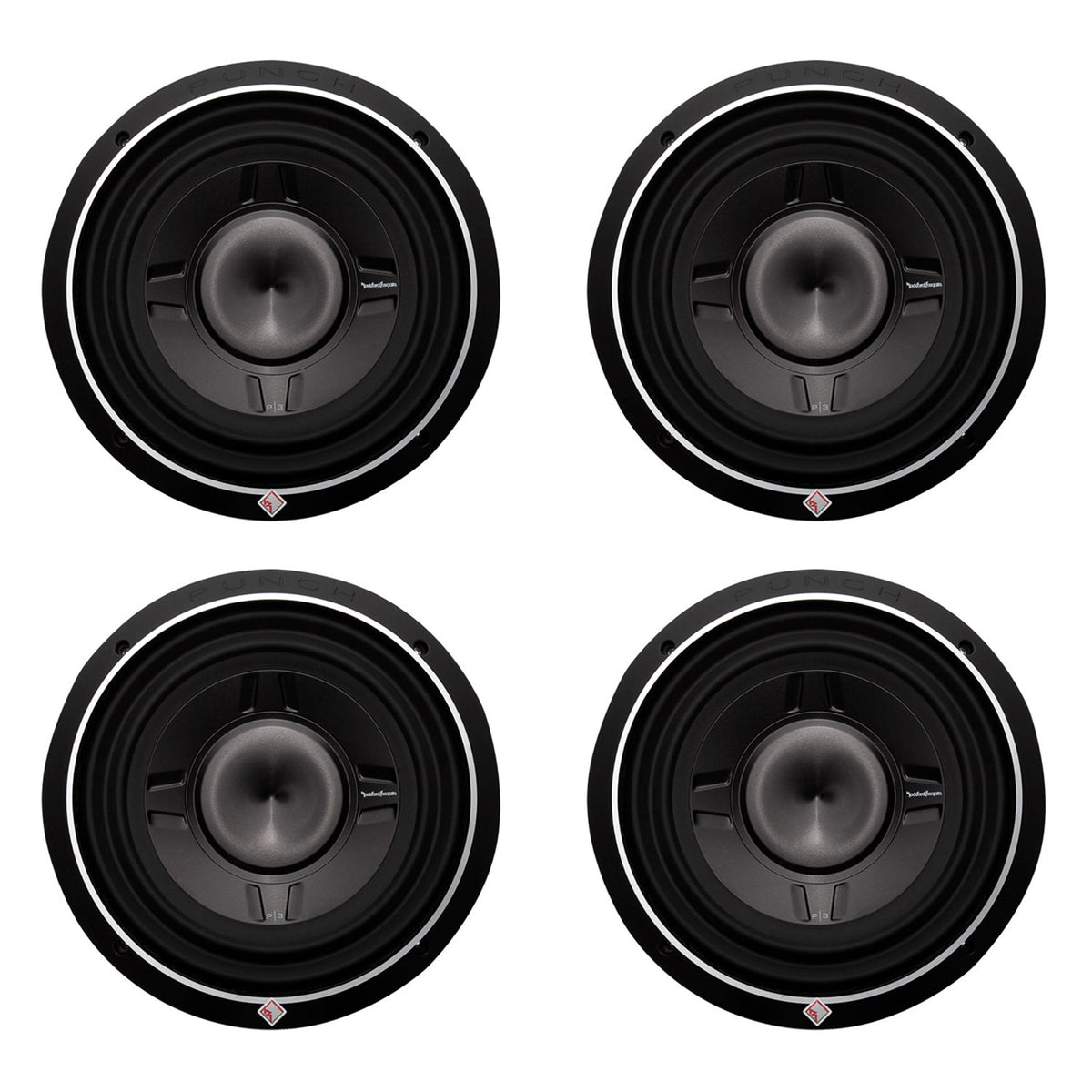 New Rockford Fosgate 10" 600 Watt Car Audio Shallow Subwoofer P3SD410 4 Pack - 194080