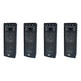 Pyle 1600W Outdoor 7 Way PA Loud-Speaker Cabinet with Dual 12" Woofers 4 Pack