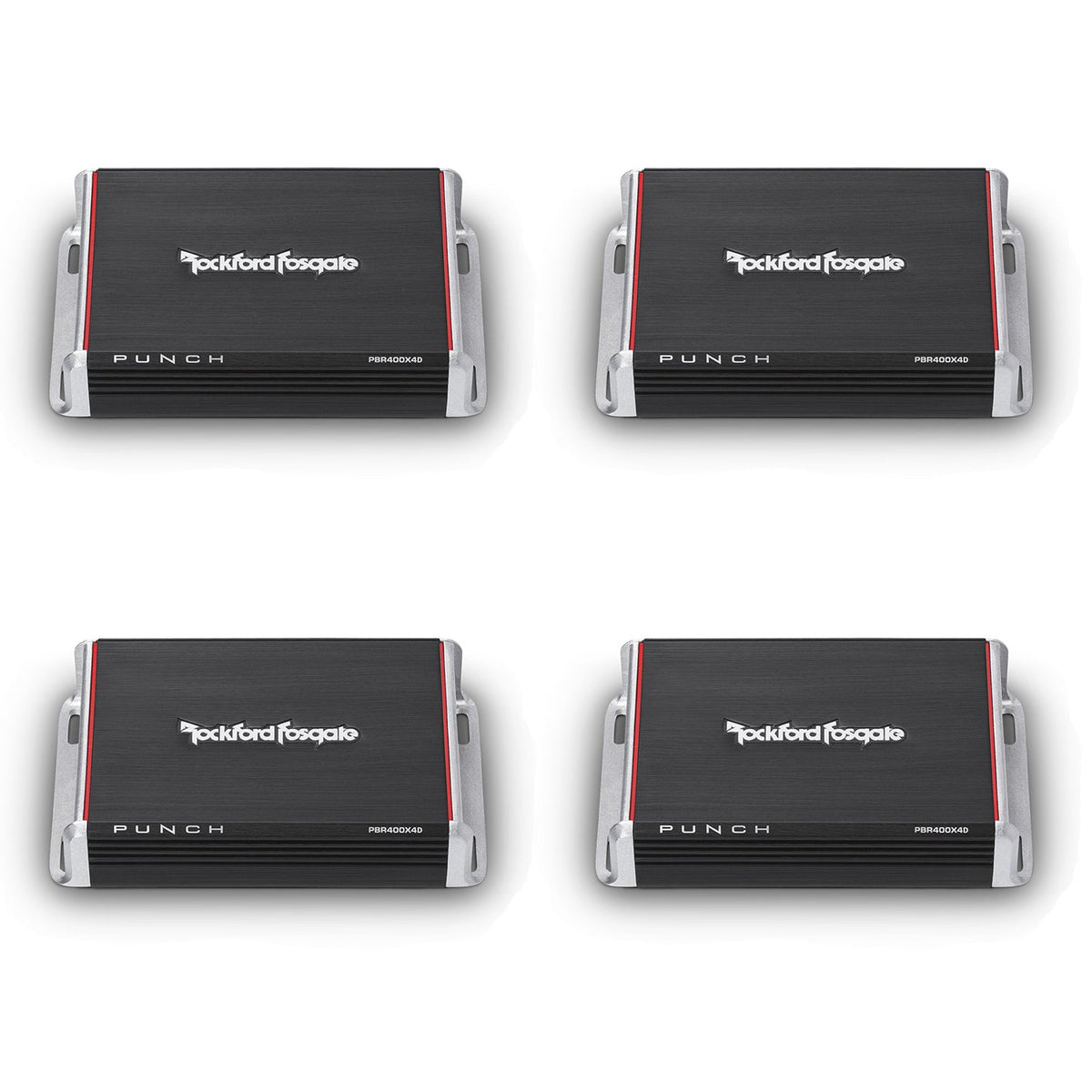 Rockford Fosgate PBR400X4D Punch 400W Compact Full Range 4 Channel Amp 4 Pack - 194251