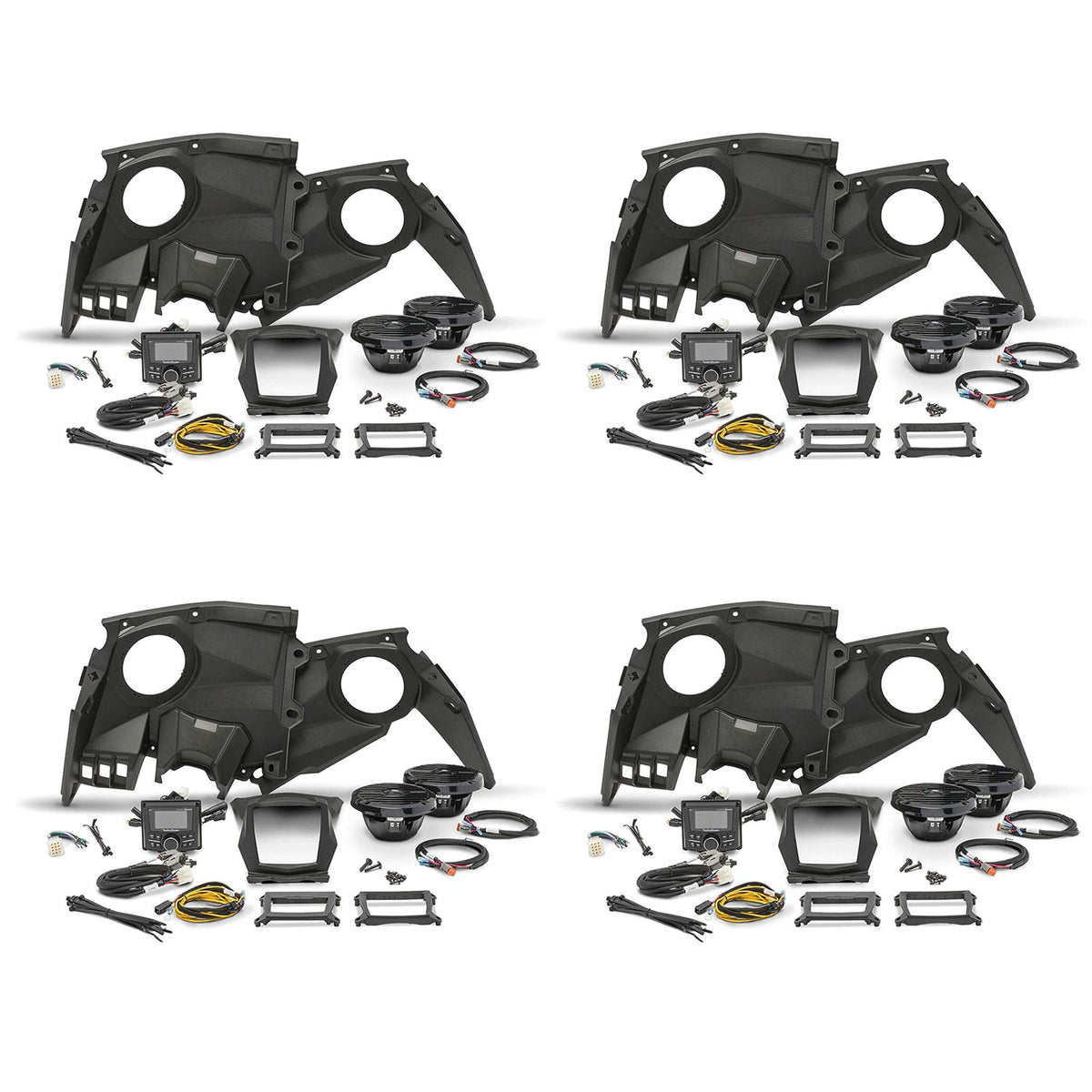 Rockford Fosgate Stereo w/ Front Speaker Kit for Maverick X, 2017-19 4 Pack - 194046