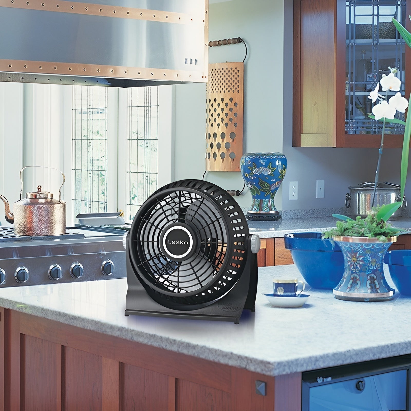 Lasko 10" Breeze Machine Pivoting Floor/Table Fan, 2 Speeds - 505