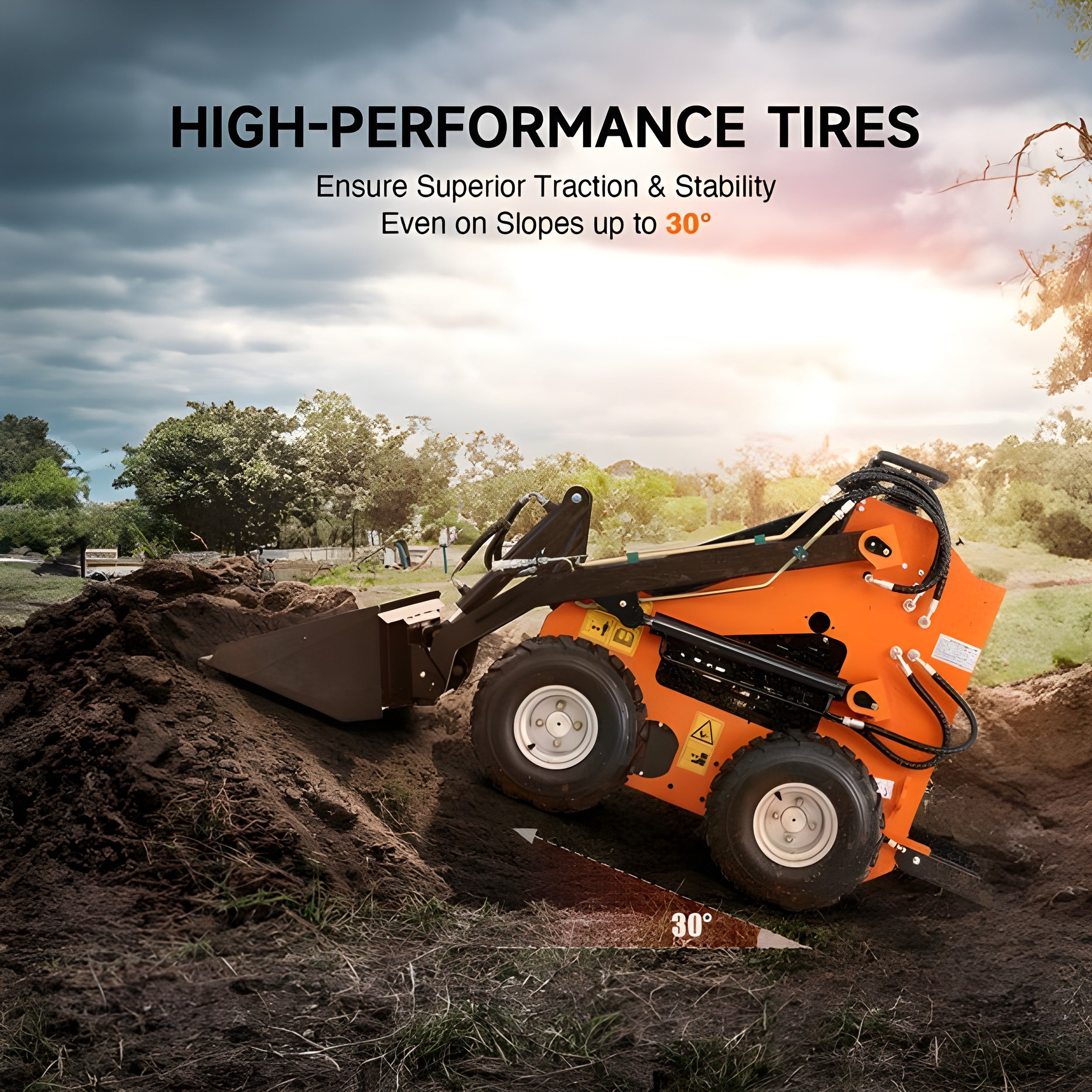 Creworks 38" Hydraulic Root Grapple Attachment for Mini Skid Steer Loader