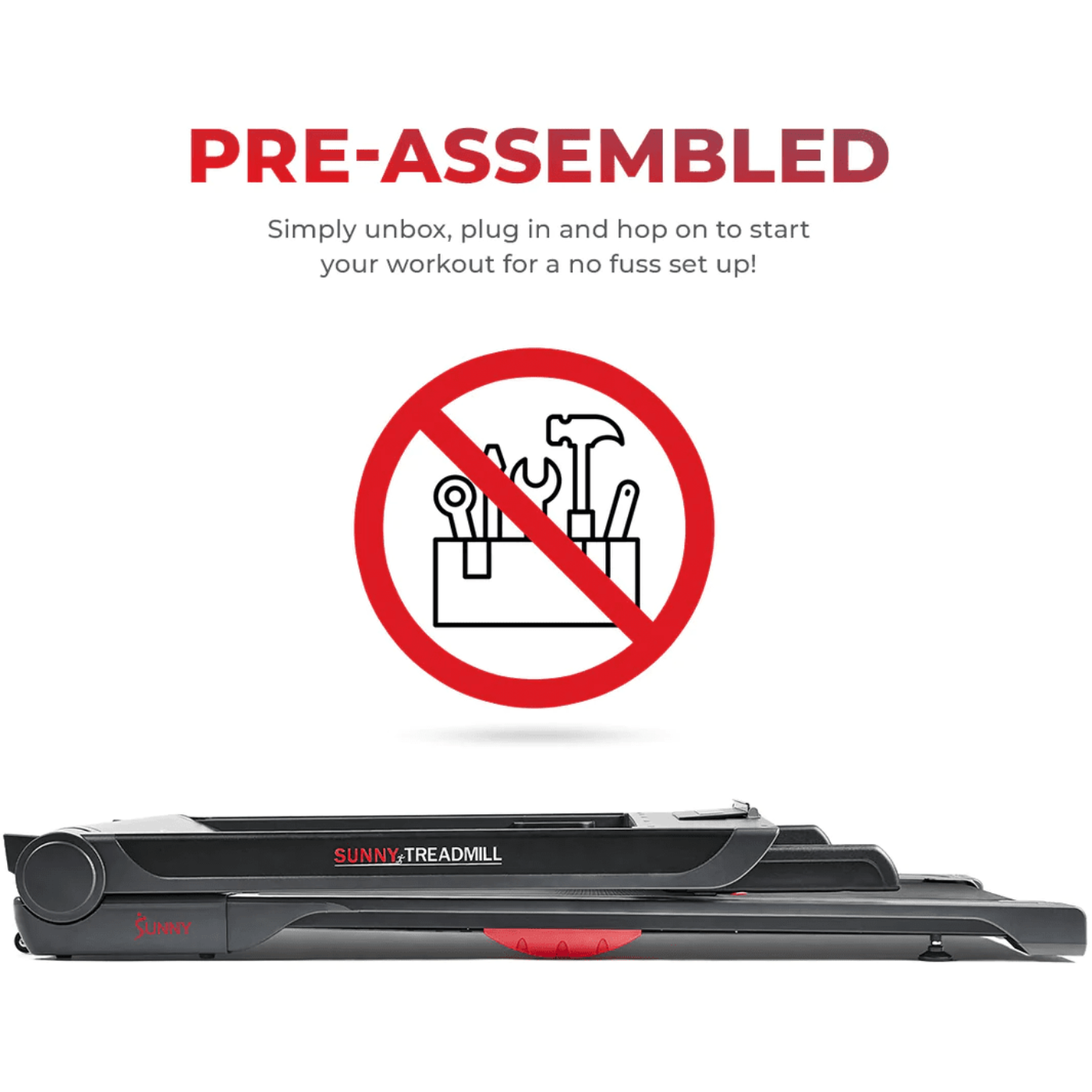 Sunny Health & Fitness Performance Treadmill with Heart Rate Monitoring, Bluetooth Speakers and Incline