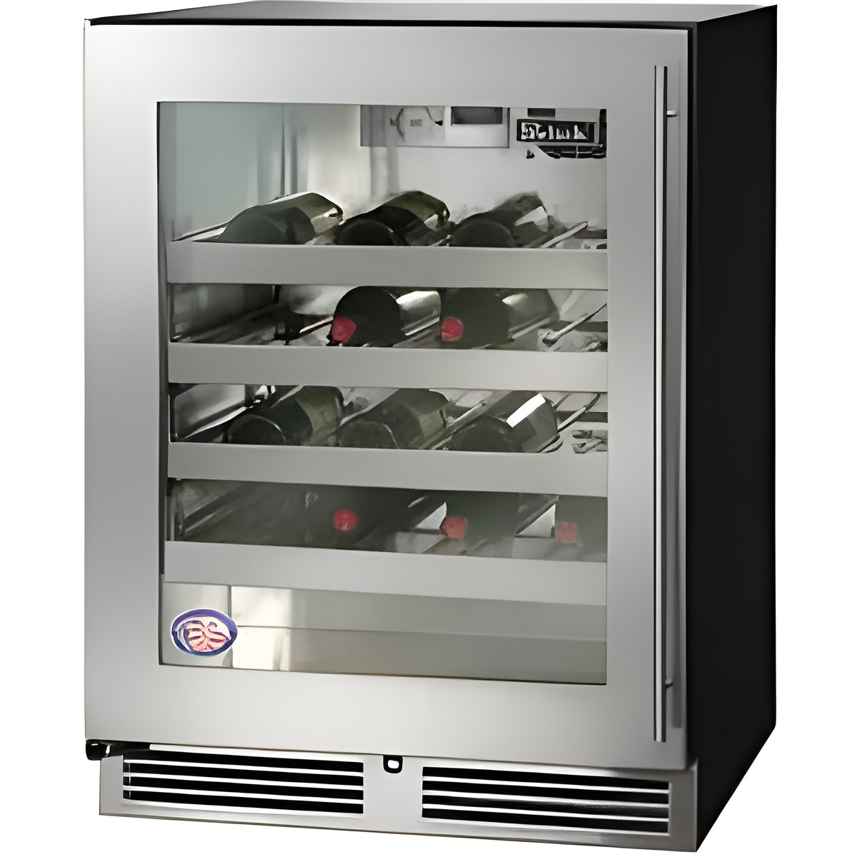 Perlick 24" Wine Reserve w/ Stainless Steel Glass Door, ADA Compliant with 32 Bottle Capacity - HA24WB-4-3