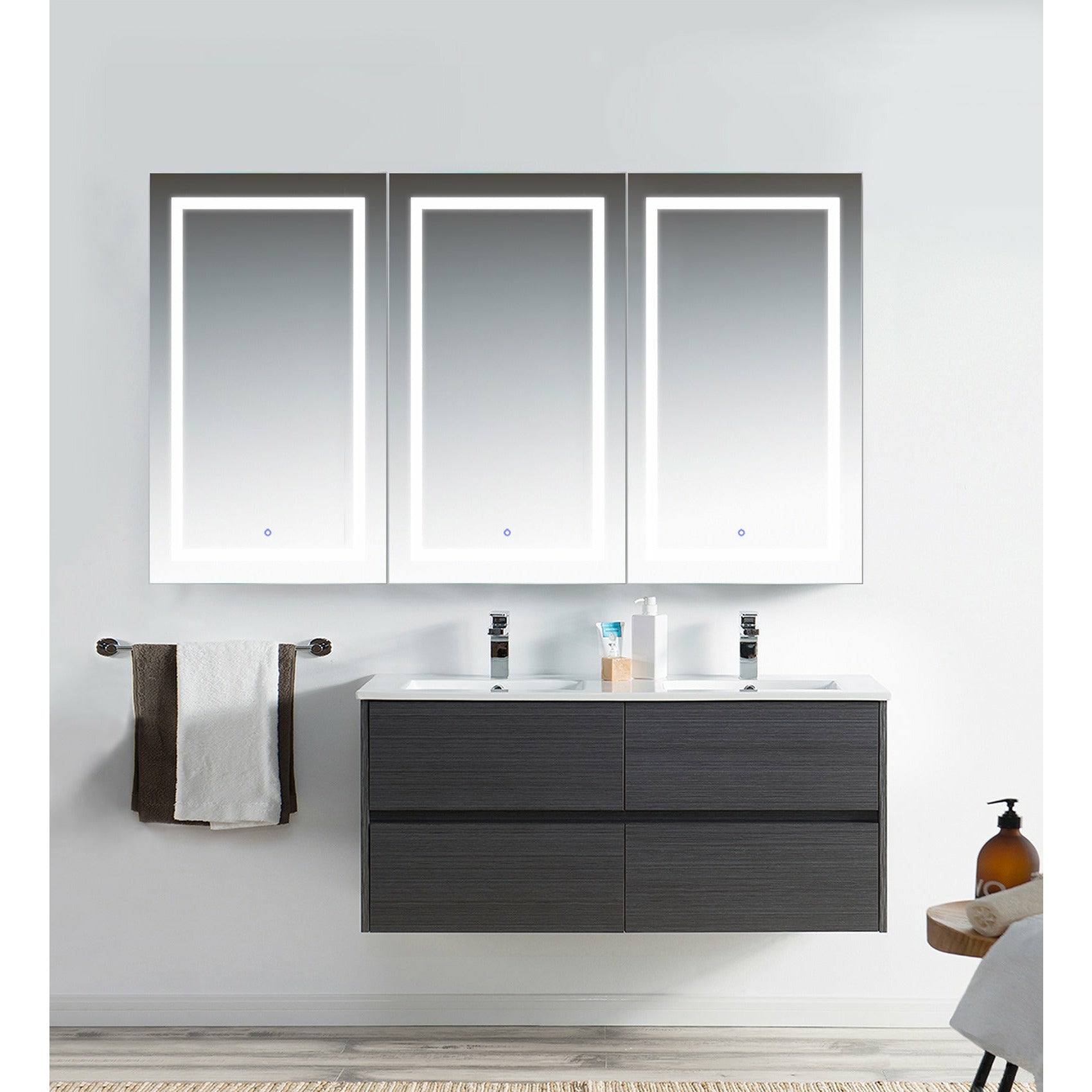 Krugg Svange 7242TLLR 72″ X 42″ LED Medicine Cabinet with Dimmer & Defogger SVANGE7242TLLR