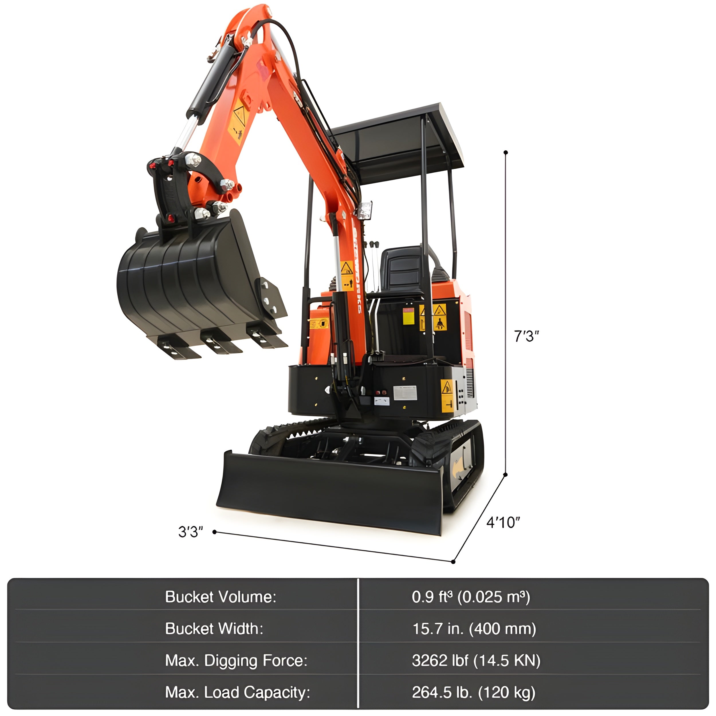 Creworks 23 Hp 1.3 Ton B&s Engine Mini Excavator with 3262lbf / 14.5kn Digging Force