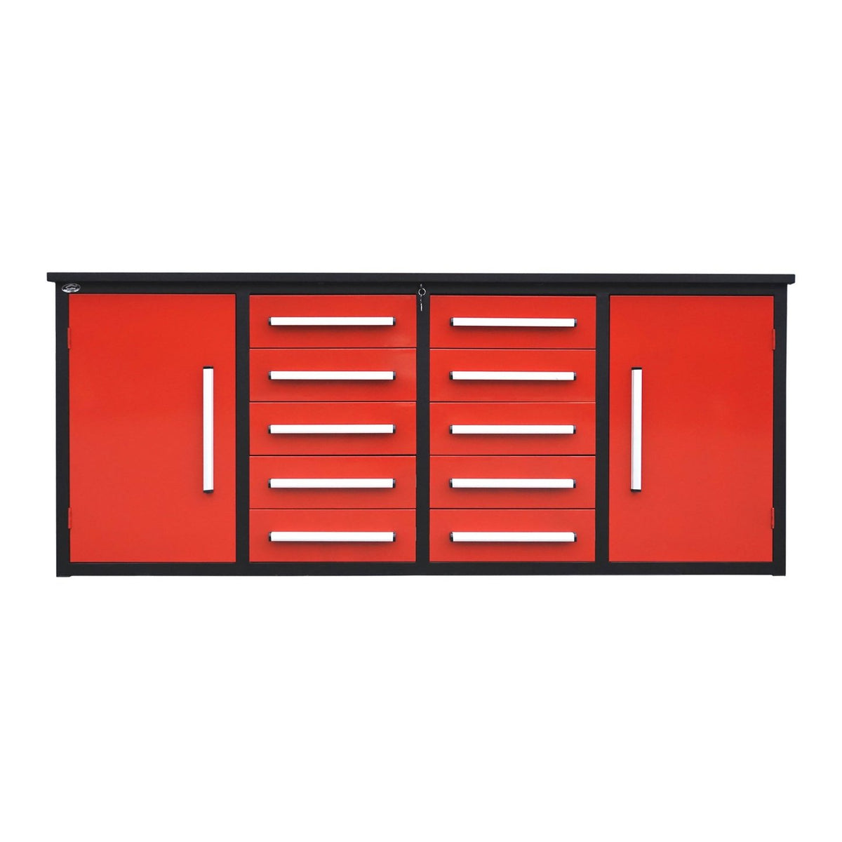 Chery Industrial 7' Storage Cabinets with Workbench 10 Drawers & 2 Cabinets