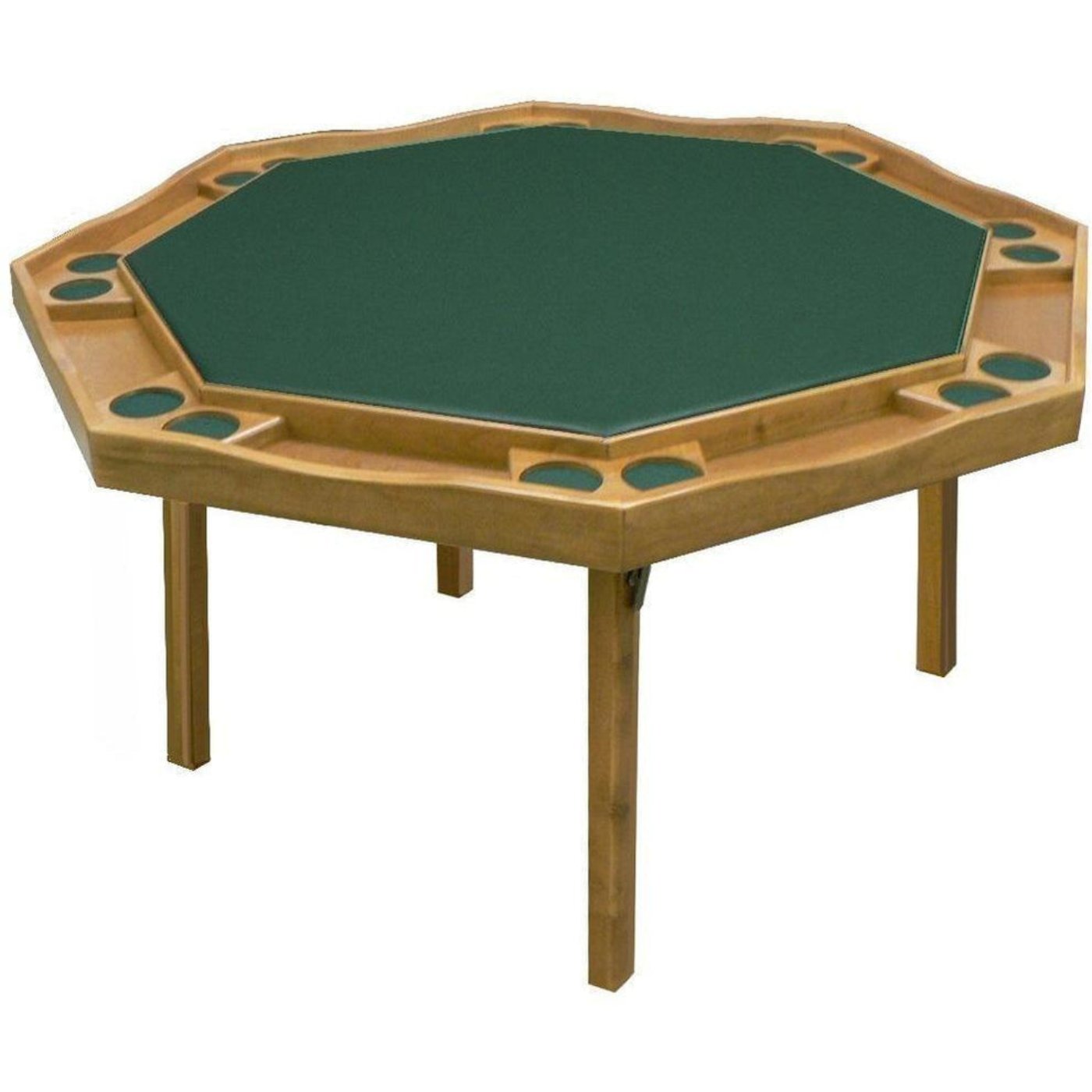 Kestell 57" Oak Contemporary Octagon Folding Poker Table - 85