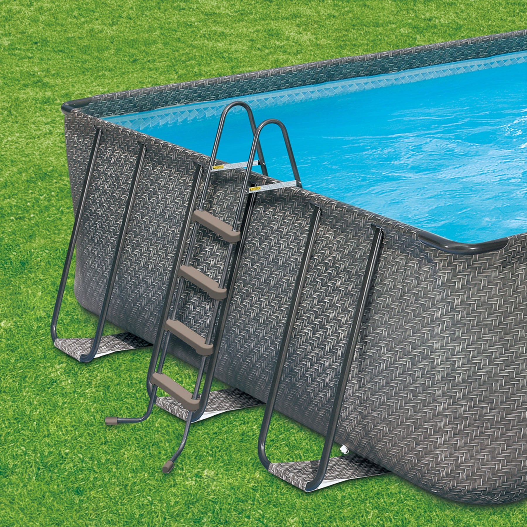 Summer Waves 24ft x 12ft x 52in Rectangle Above Ground Frame Swimming Pool Set - 90693