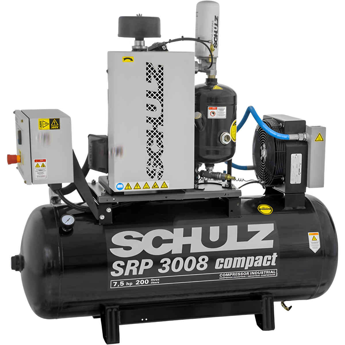 Schulz SRP-3000 Compact Air Compressor 7.5 HP 60 gal. 230V 1-Phase Horizontal New - 970.3890-0