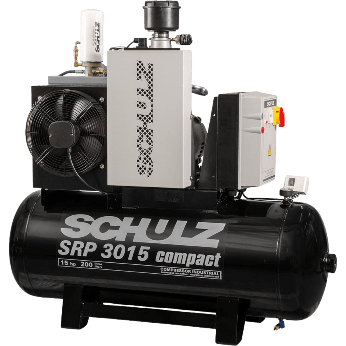 Schulz SRP-3025 Compact Air Compressor 25 HP 80 gal. 208-230V 3-Phase Horizontal New - 970.2840-S