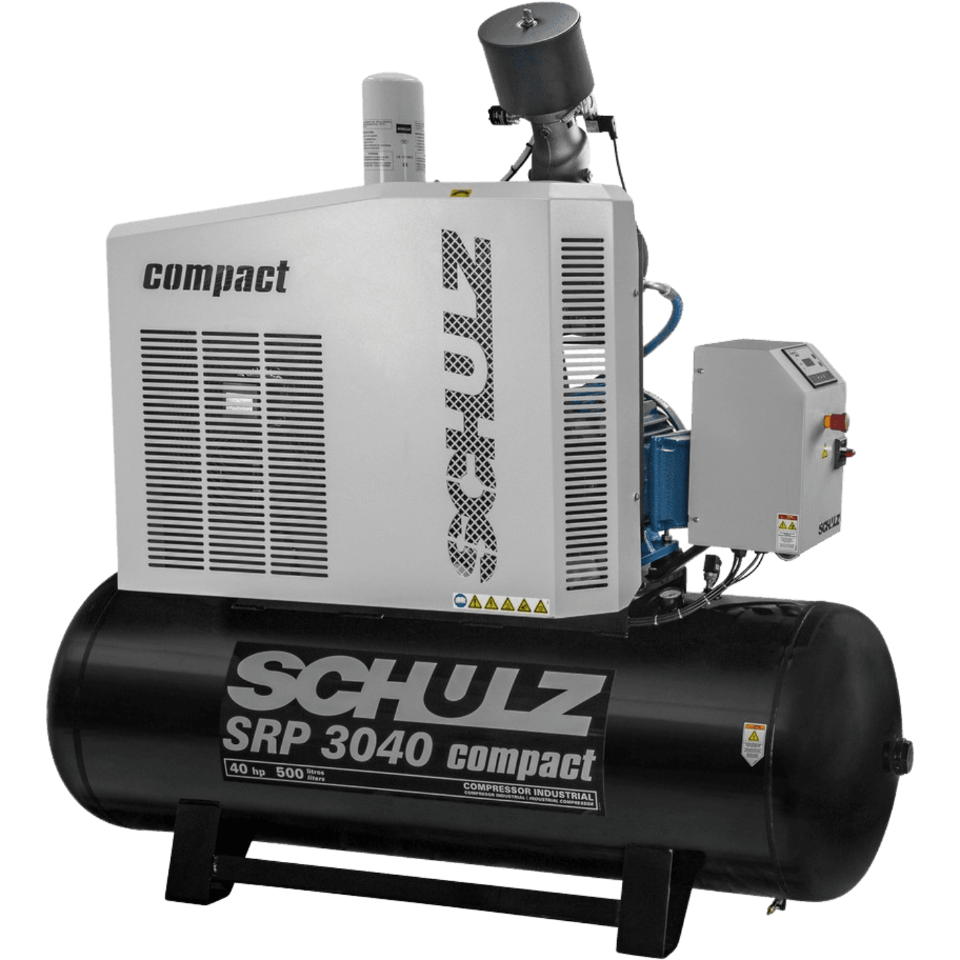 Schulz SRP-3040 Compact Air Compressor 40 HP 120 gal. 208-230V 3-Phase Horizontal New - 970.3233-S