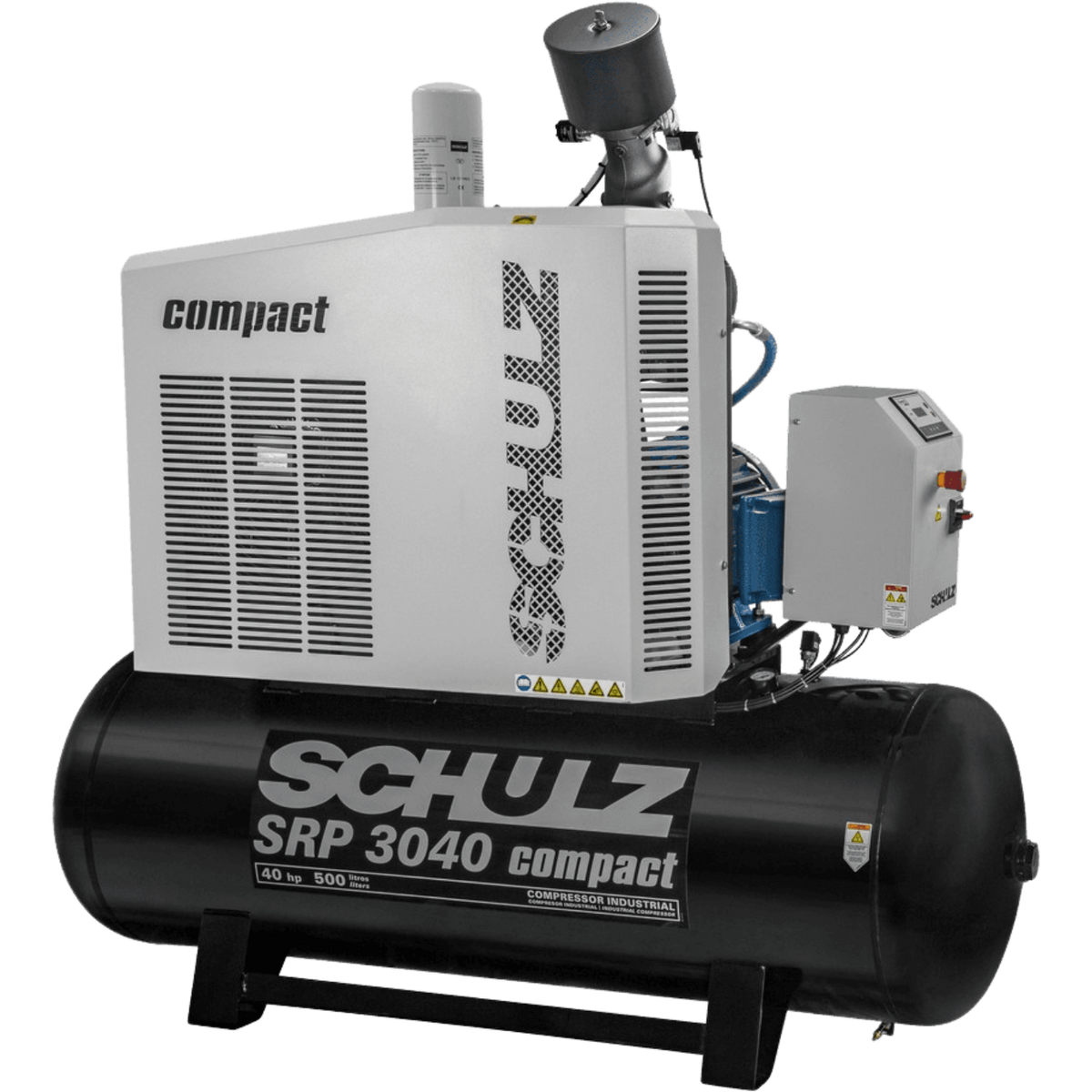 Schulz SRP-3040 Compact Air Compressor 40 HP 120 gal. 208-230V 3-Phase Horizontal New - 970.3233-S